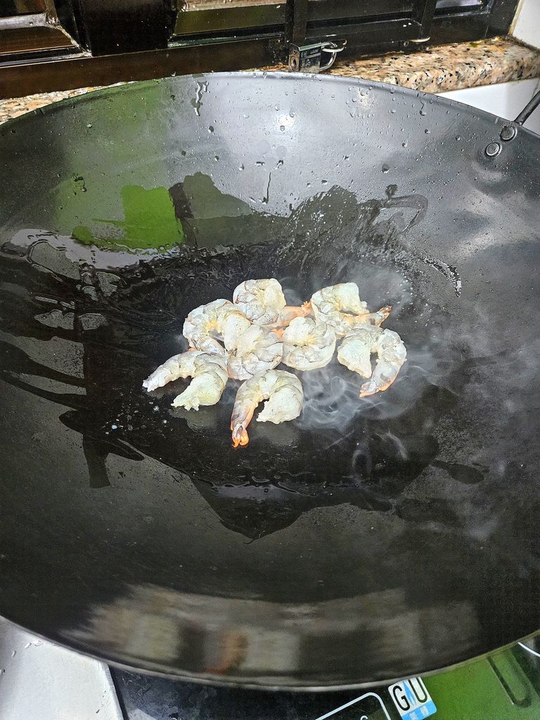 Sear the shrimps