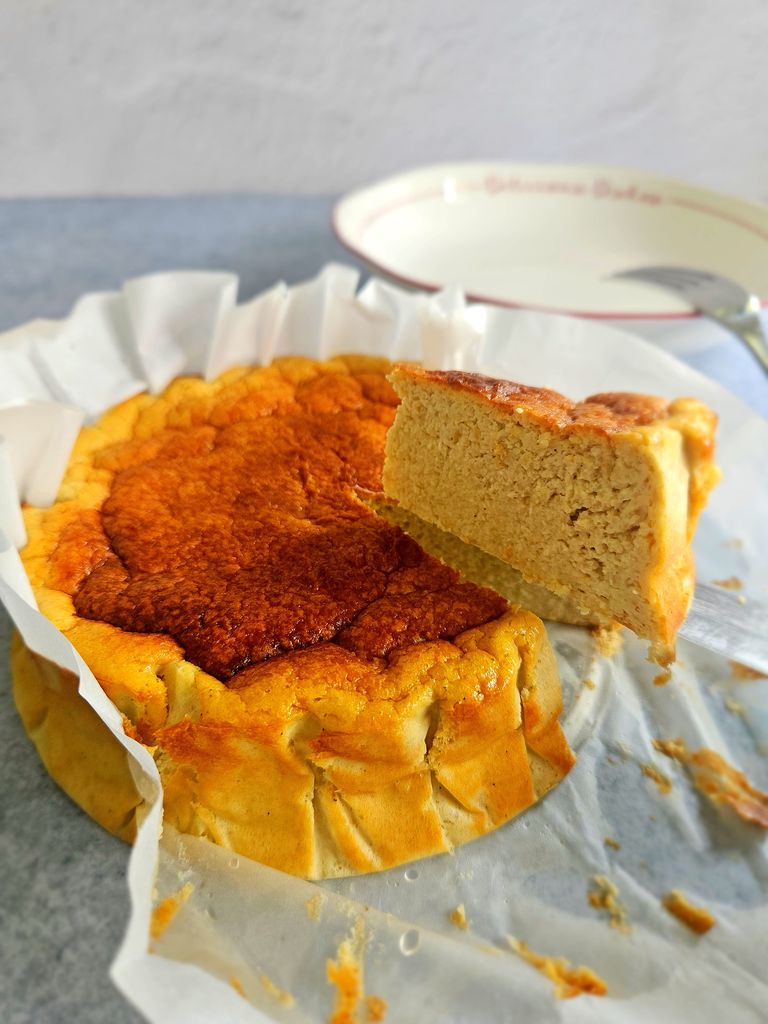 Healthy Apple Basque Cheesecake