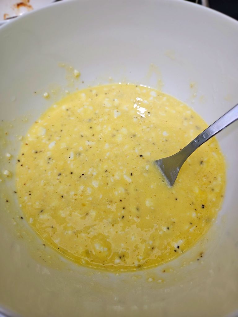 Cheese and egg mixture