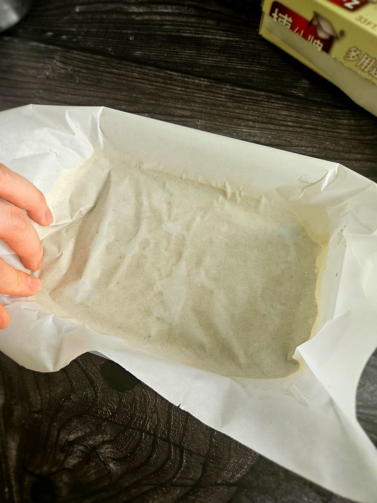 Parchment paper on top