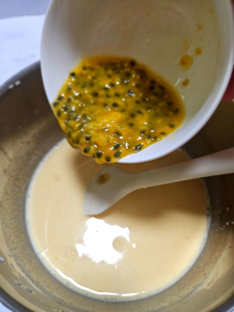 Adding passion fruit
